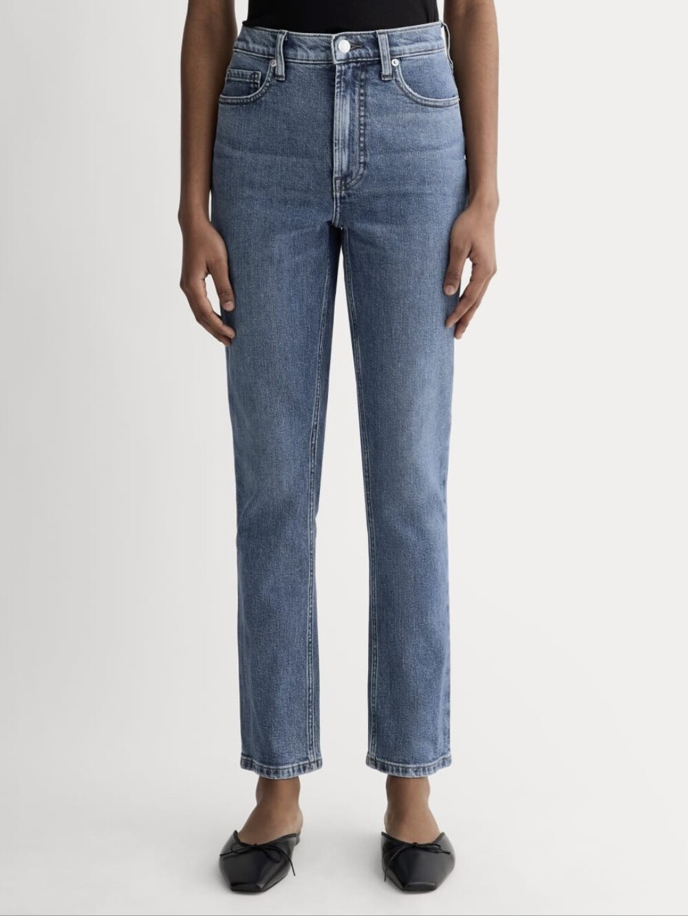 NWT Everlane Medium Washed Blue Original Cheeky Jean - Size 33 Short